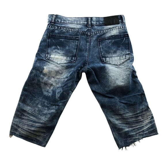 Road Narrows Womens Capri Jeans Size 16 Blue Denim Distressed Raw Hem Casual Y2K - Picture 2 of 15